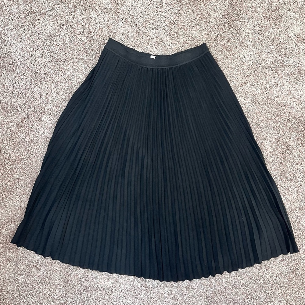bp. Black Pleated Midi Skirt